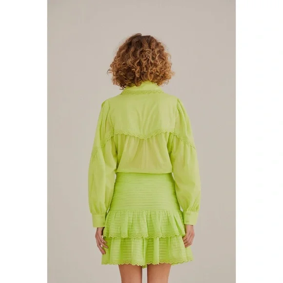 FARM Rio Neon Green Mini Skirt NWT SZ XL - Picture 3 of 15